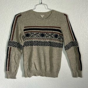 Hem & thread knit Aztec print woman’s long sleeve sweater size medium